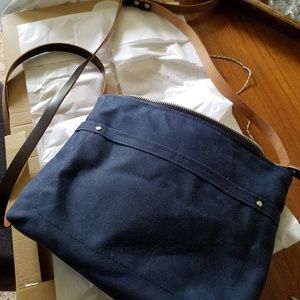 Waxed canvas cross body day bag, mini bag